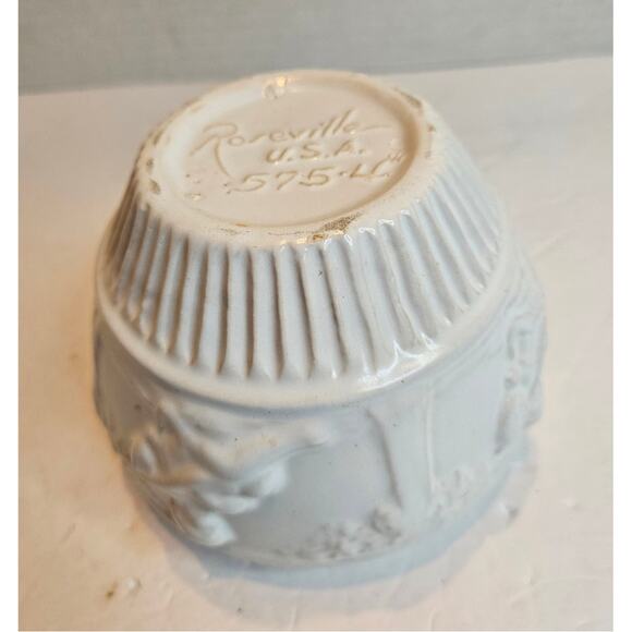 Roseville Donatello Jardiniere Planter Ivory Rare 575-4 Cherubs Trees  2 avail - Picture 4 of 8